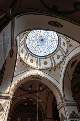 Dome over central fountain, Grand Mosque of Bursa, Central Turkey 2021