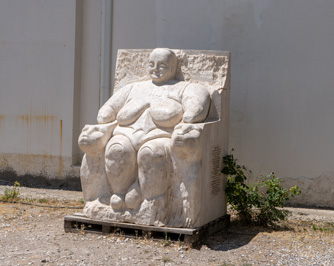 Giant replica of classic Çatalhöyük figurine, South Turkey 2021