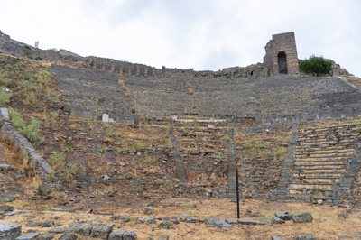 Greek Theatre (looking up), Pergamon Upper City, West Turkey June 2021