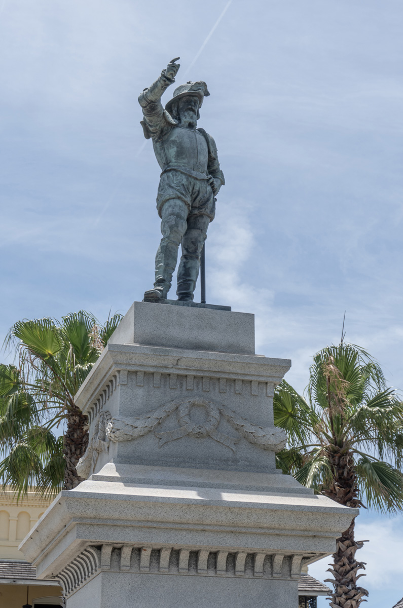 Old St Augustine, Ponce de Leon statue "Discoverer of Florida" 1513