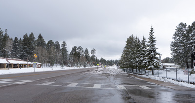 Snow in Lincoln National Forest On the mountain road from White, White Sands National Park, New Mexico April 2021