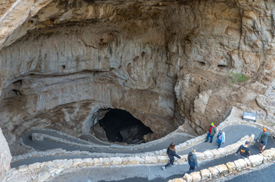 The windy path down to the Natural Entrance, Carlsbad Caverns National Park, New Mexico April 2021