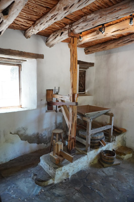 Grindstone, turned by water wheel below, Mission San Jose, Texas May 2021