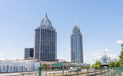 Downtown: Two Renaissance Towers, Mobile, Alabama May 2021