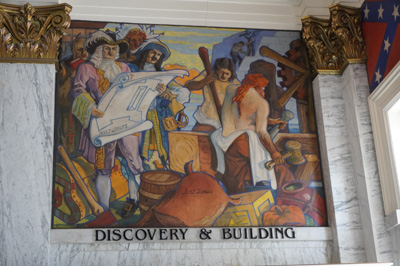 Mural in Old City Hall (Museum), Mobile, Alabama May 2021