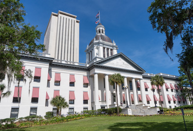 Old Florida State Capitol Overshadowed by new Capitol office to, Tallahassee, Florida May 2021