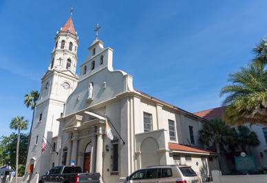 Cathedral of St Augustine Facade around 1797, main structure mu, Old St Augustine, Florida May 2021