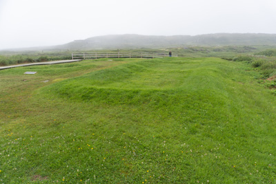 View across site, L'Anse aux Meadows, Newfoundland, Canada, August 2022