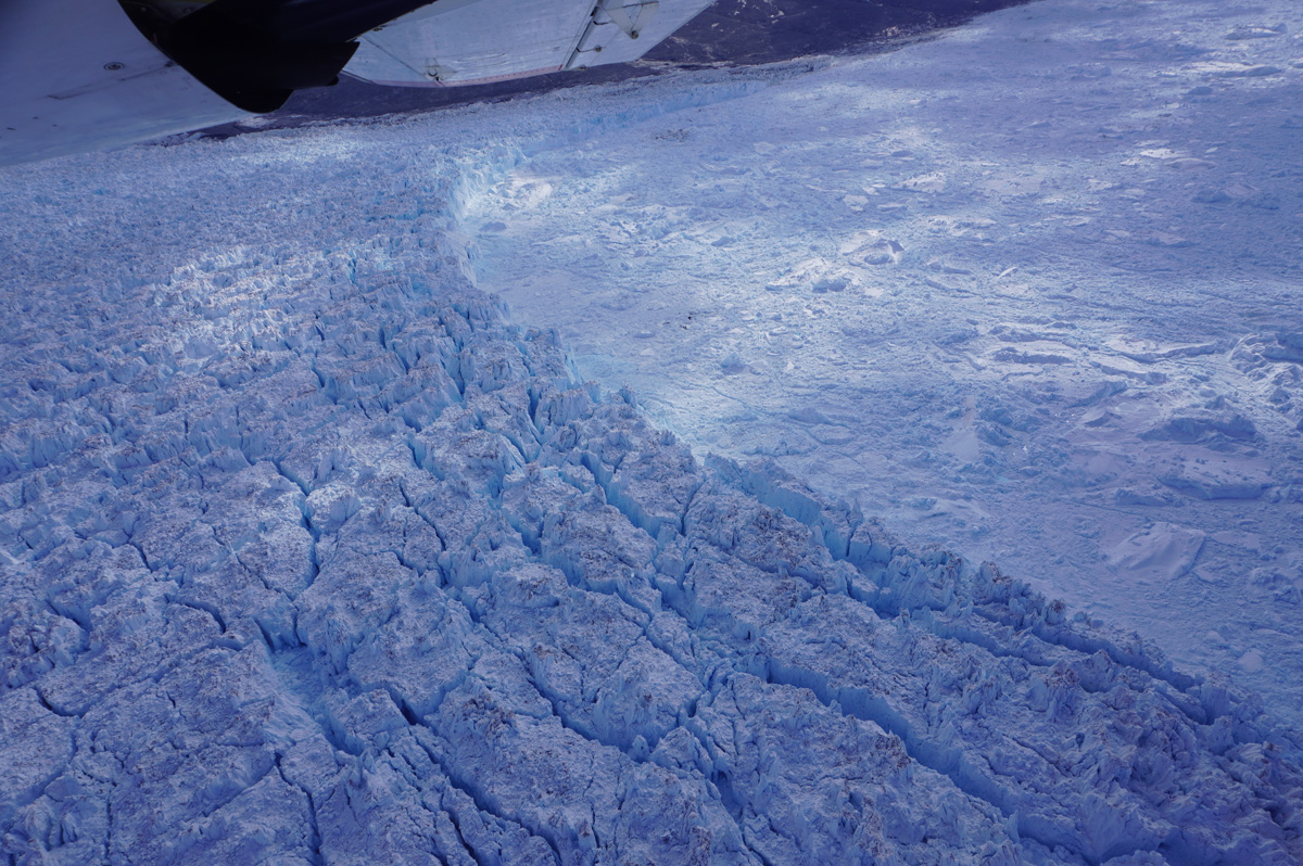 Disko Bay "Master Explorer" Flight, Jakobshavn Glacier: top view