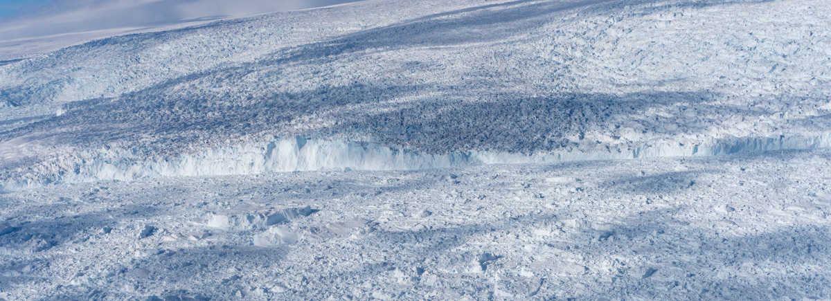 Disko Bay "Master Explorer" Flight, Face of Jakobshavn Glacier aka the Icefjord Glacier Don