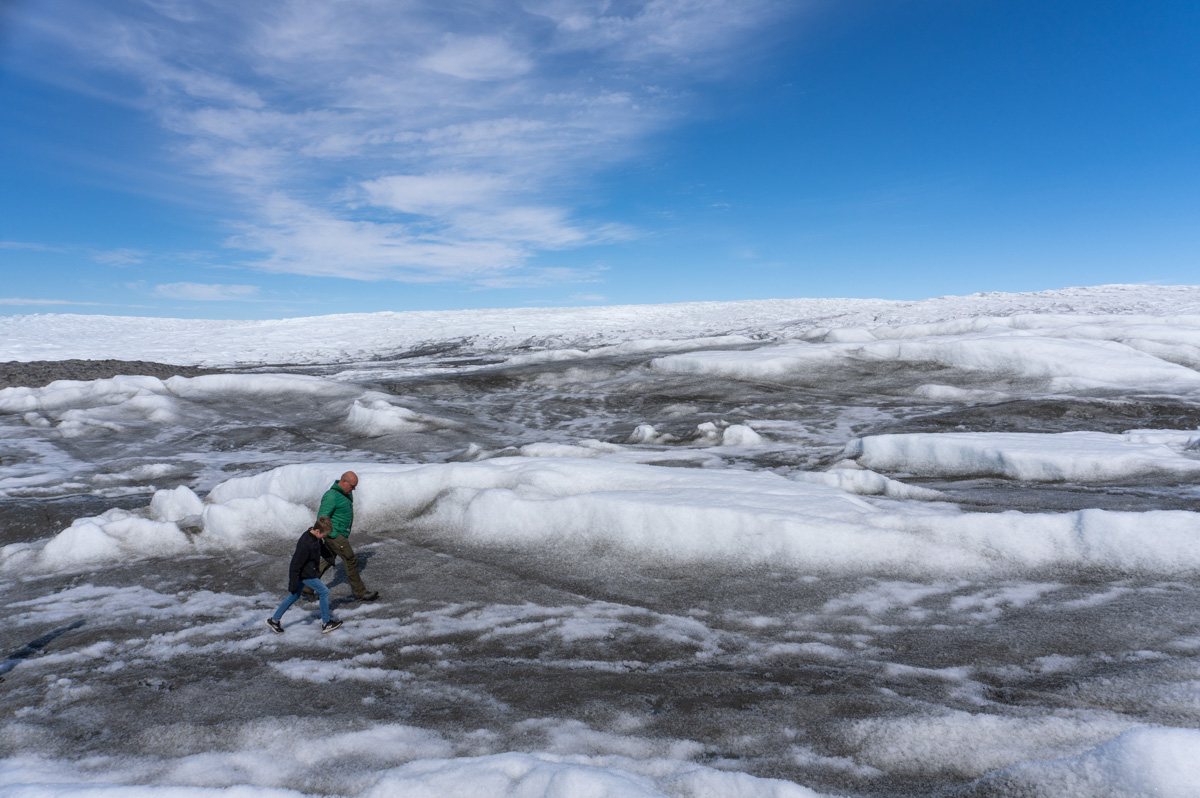 Kangerlussuaq "Point 660" (Ice Cap) Tour, Outer edge of Ice Cap With much black dust blown back from moraines
