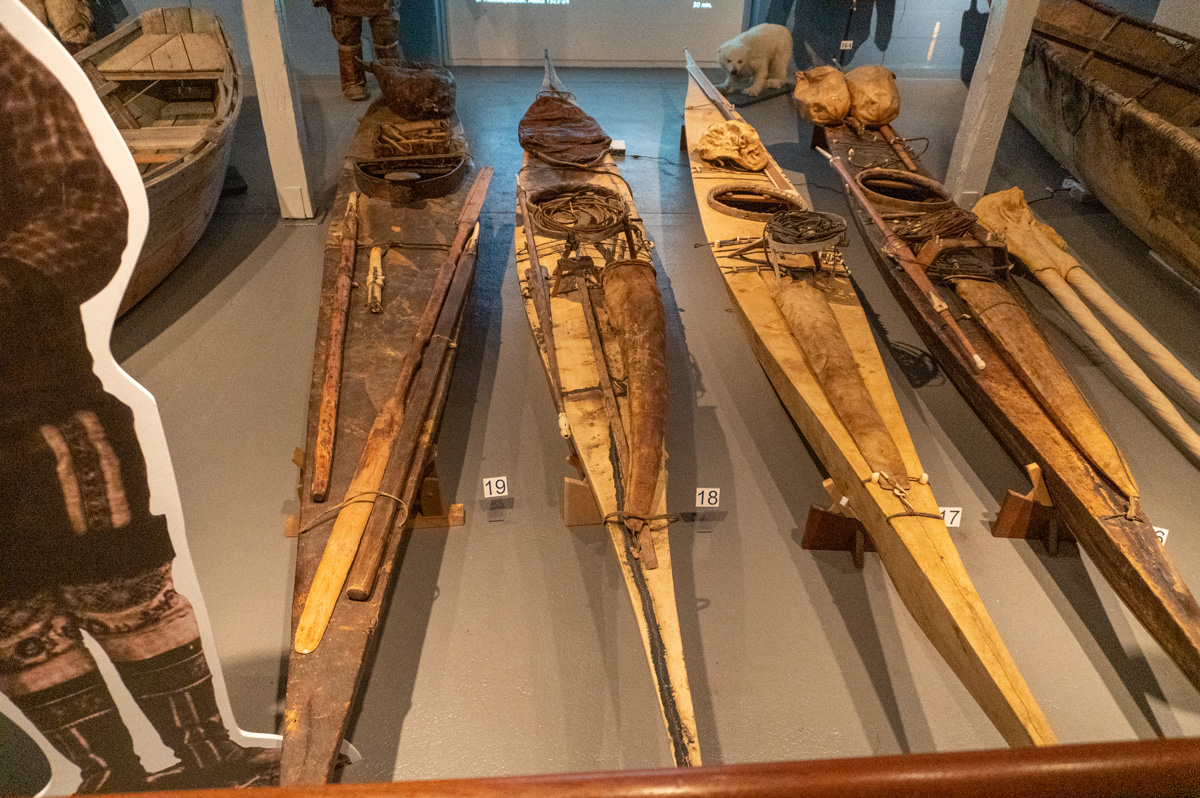 Around Nuuk, National Museum: Kayaks