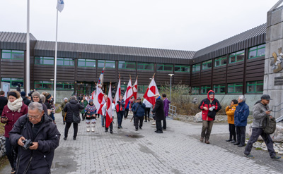 The Parade forms up at City Hall, National Day Celebrations, Greenland 2022