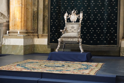 Hall of State: Silver Throne.  1650, Stockholm: Royal Palace (Kungliga slottet), Denmark & Sweden 2022
