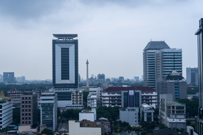 City Center view from Aloft Jakarta, Merdeka Square area, Indonesia 2022 - Java