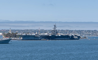 USS Abraham Lincoln, an active-duty nuclear carrier, USS Midway Museum, California 2023