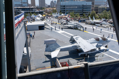 Other Half of Flight Deck, from Conning Tower, USS Midway Museum, California 2023