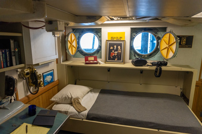 Captain's On-the-Bridge Cabin, USS Midway Museum, California 2023