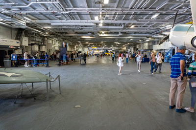 View down Hanger Deck, USS Midway Museum, California 2023