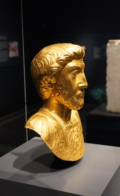 The Gold Emperor: Marcus Aurelius Gold bust, circa 170 AD, The Getty Villa, California 2023