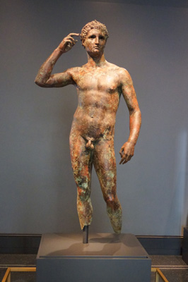 The Getty Bronze: Victorious Athlete ~200 BC, The Getty Villa, California 2023