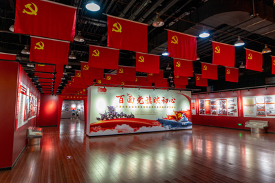 Exhibition area (chopped out of hangar deck?), The <i>Kiev</i>, East China 2023