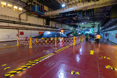 Section of old hangar deck (Hangar deck seems to have been part, The <i>Kiev</i>, East China 2023