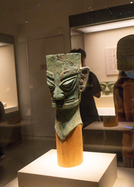 Shang Bronze head (16th-11th c BC), Beijing: National Museum - Ancient treasures, East China 2023
