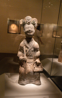 Pottery Female Attendent (1st c BC), Beijing: National Museum - Ancient treasures, East China 2023