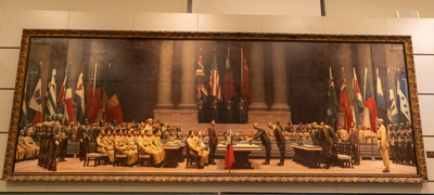 Japanese surrender ceremony. Showing the one in Nanjing (?), ra, Beijing: National Museum - The Road of Rejuvenation, East China 2023