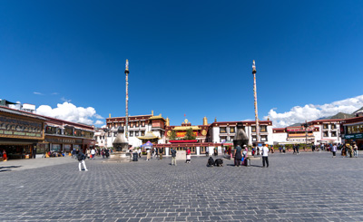 Barkhor Square: View to Jokhang, Barkhor Square & Jokhang Monastery, Tibet 2023