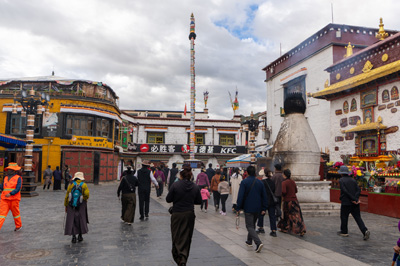 Barkor Circuit.  With modern intrusions, Barkhor Circuit, Tibet 2023
