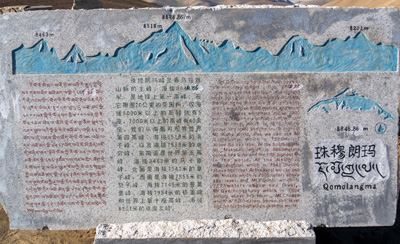 Helpful official decoder chart, Everest from the Pang La Pass, Tibet 2023