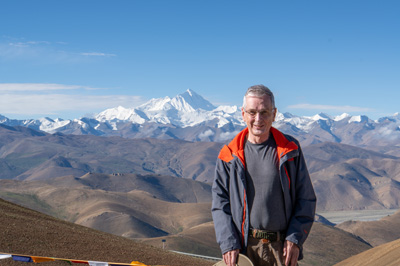 Graham at Pang La Pass, Everest from the Pang La Pass, Tibet 2023
