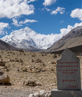 Nominally at 5200m.  GPS says 4965m = 16289ft, Everest from Rongbuk Monastery, Tibet 2023