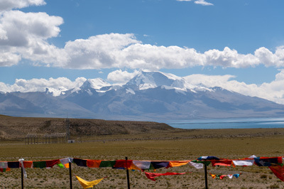 Gurla Mandata from Lake Manasarovar, Mt Kailash and Lake Manasarovar, Day 1, Tibet 2023