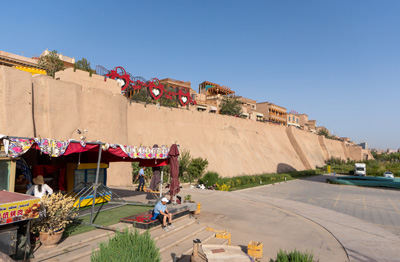 The famous Ancient City Walls (Which I watched being built in 2, Kashgar, Xinjiang + Kazakhstan, 2023