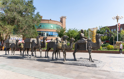 Bronze camel train, Kashgar, Xinjiang + Kazakhstan, 2023