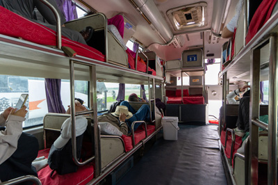 Cross-border sleep bus I snagged a brief ride between the front, Khorgas Border Crossing, Xinjiang + Kazakhstan, 2023