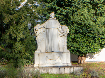 Gregor Mendel statue, Brno, Czechia, December 2023