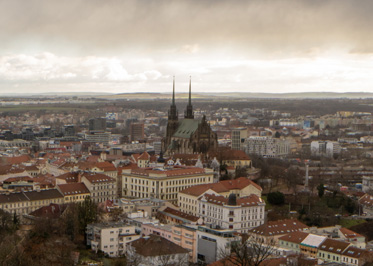 View to St Peter & Paul Cathedral, Around Brno, Czechia, December 2023