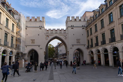 Entry to Munich's Old Town, Germany, November 2023