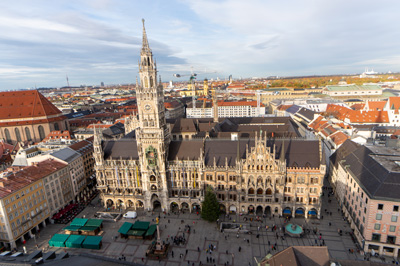 Neues Rathaus, from St Peter, Munich, Germany, November 2023