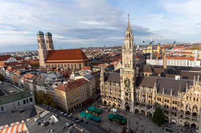 View from St Peter's tower, Munich, Germany, November 2023