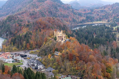 View to Hohenschwangau Castle, Germany, November 2023