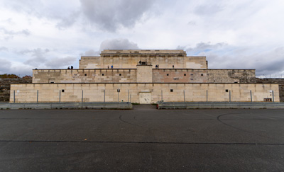 The podium, Zeppelin Field: The site of the Nuremberg Party Rallies, Germany, November 2023