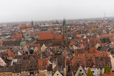 Old Nuremberg from Sinwell Tower, Nuremberg  Kaiserburg (Imperial Castle), Germany, November 2023