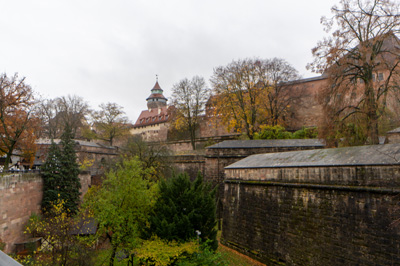 North view to Castle, Nuremberg  Kaiserburg (Imperial Castle), Germany, November 2023