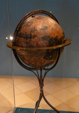 Behaim Globe (~1492) Oldest surviving terrestial globe.  Note h, Nuremberg: German National Museum, Germany, November 2023