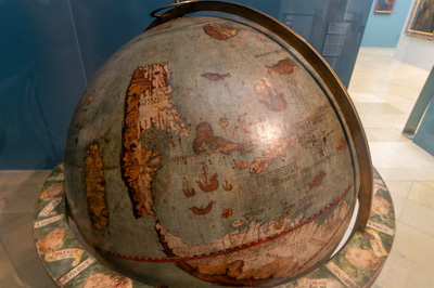 Erdglobus Globe (1520).  Western hemisphere., Nuremberg: German National Museum, Germany, November 2023